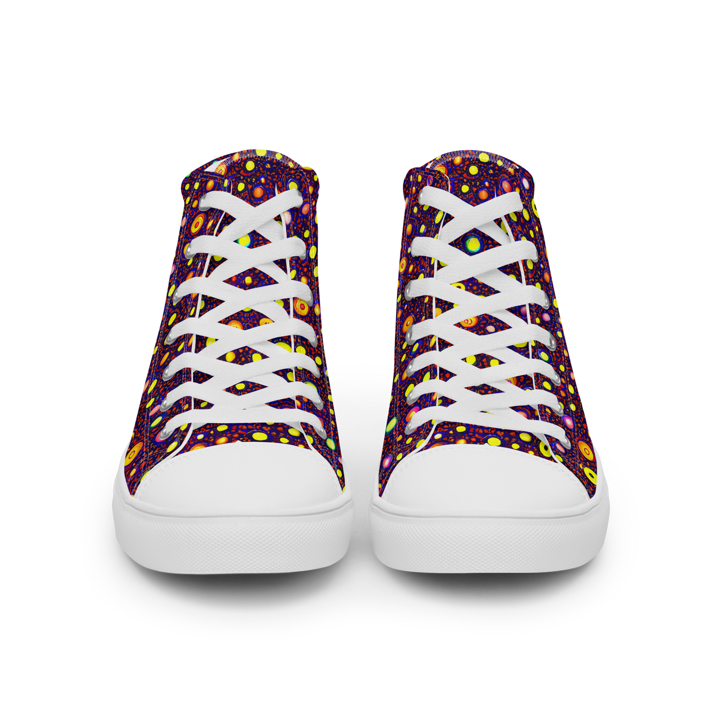 Men's High Top Canvas Shoes - Cosmic Dotscape
