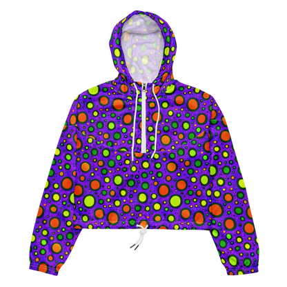 Women's Cropped Windbreaker - Luminous Bubbles