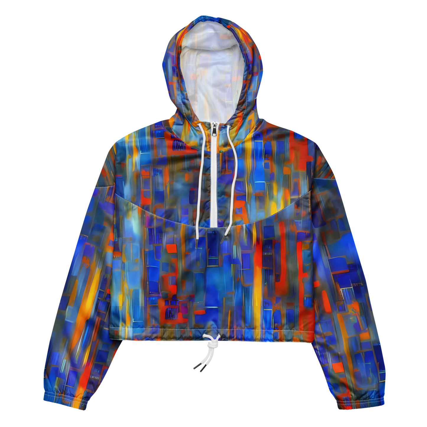 Women's Cropped Windbreaker - Neoplastique Flow