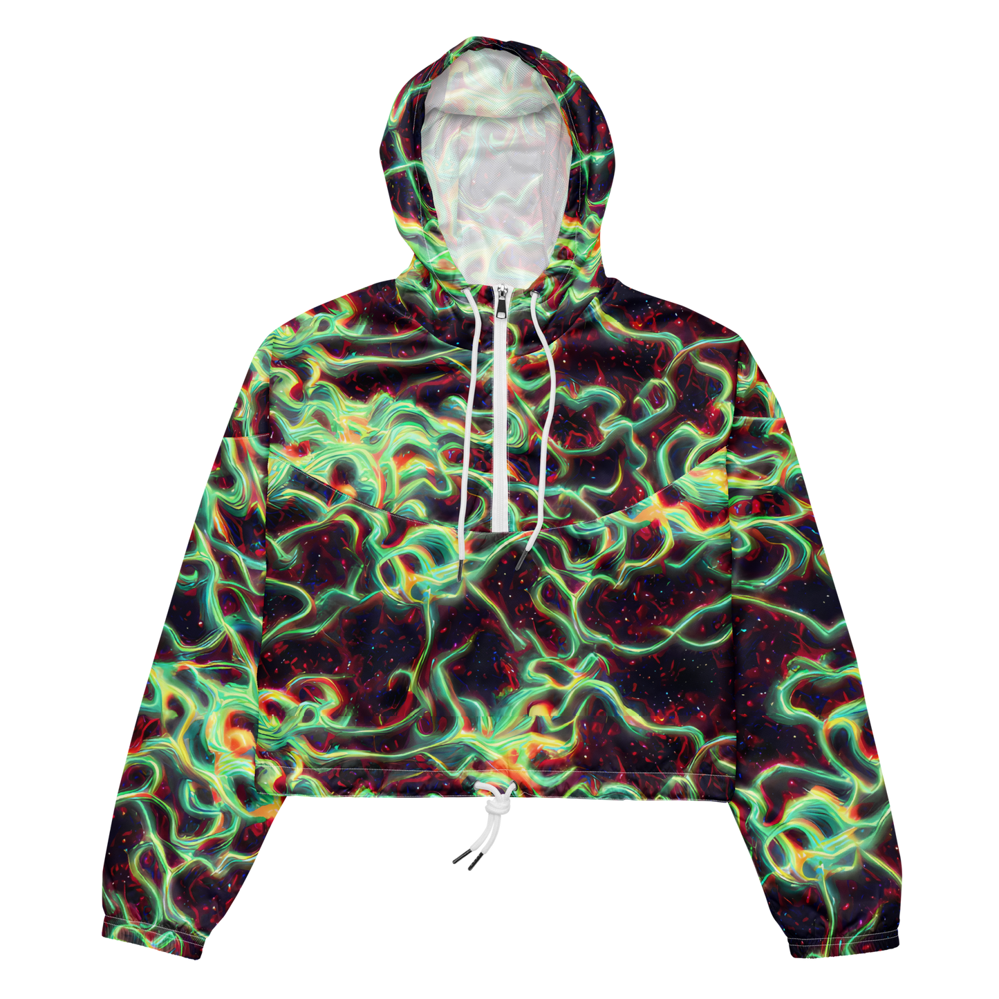 Women's Cropped Windbreaker - Chimeric Currents