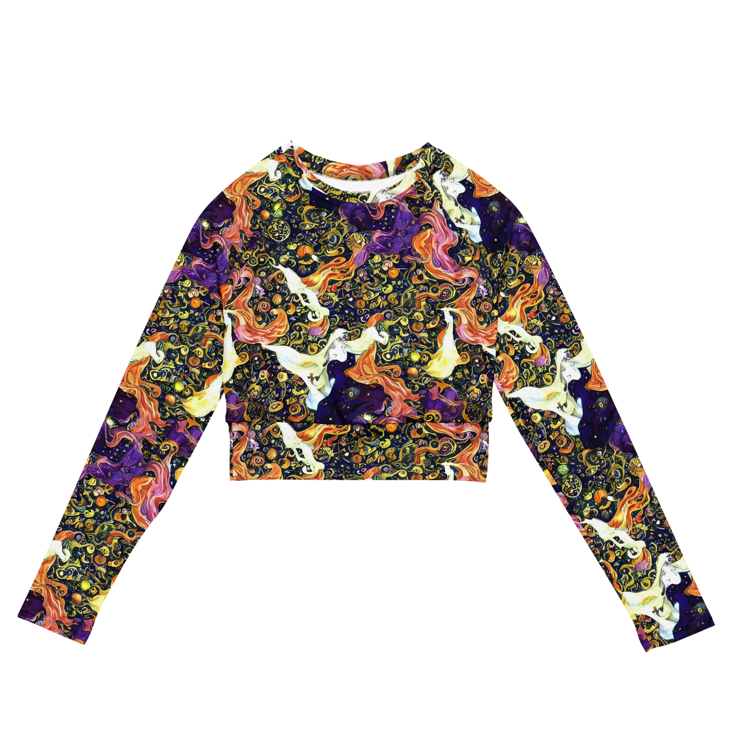 Long Sleeve Crop Top - Ethereal Waltz