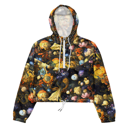 Women's Cropped Windbreaker - Baroque Blossom