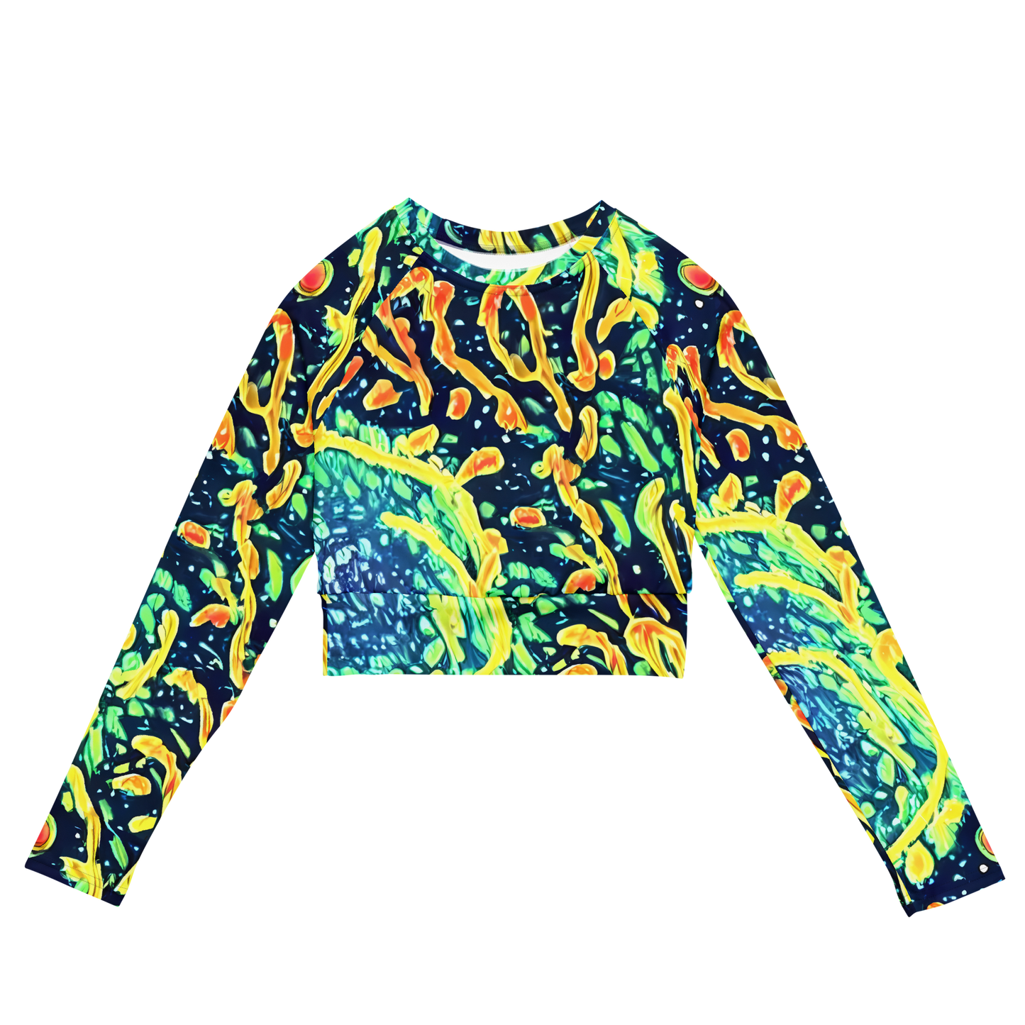 Long Sleeve Crop Top - Vortex Glow