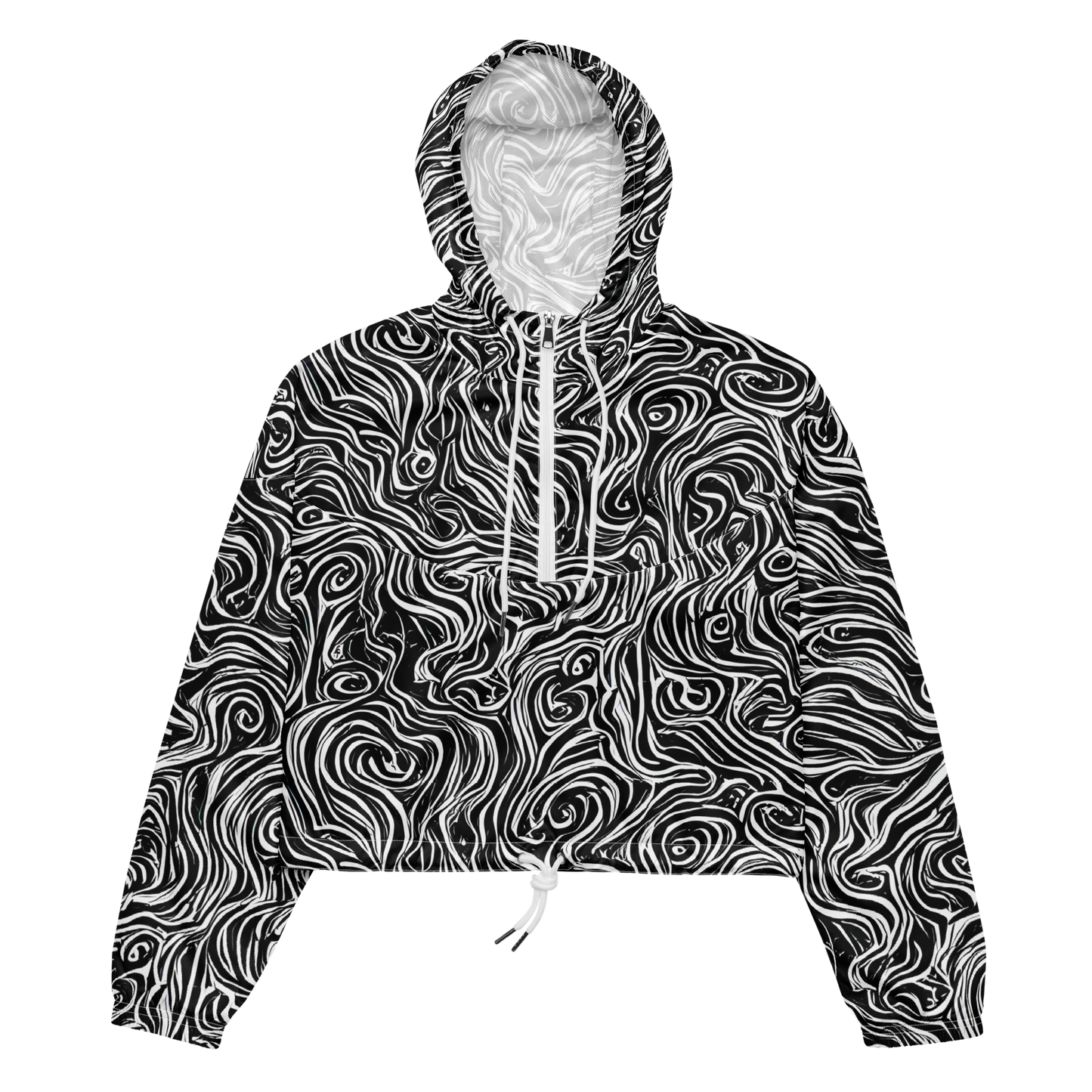 Women's Cropped Windbreaker - Inky Whispers