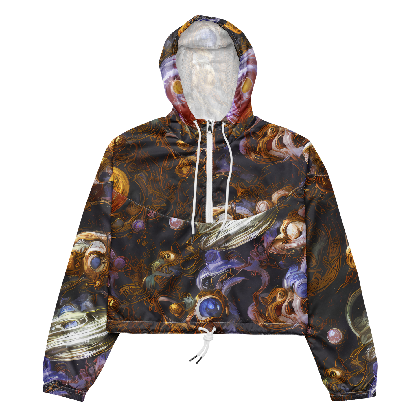 Women's Cropped Windbreaker - Bloemaert's Galaxy