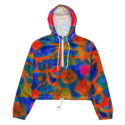 Women's Cropped Windbreaker - Vibrant Mosaic