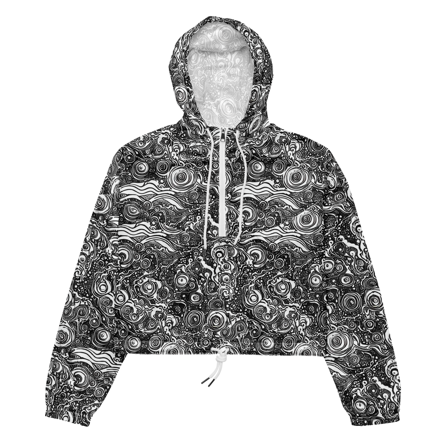 Women's Cropped Windbreaker - Swirling Stories