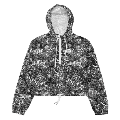 Women's Cropped Windbreaker - Swirling Stories