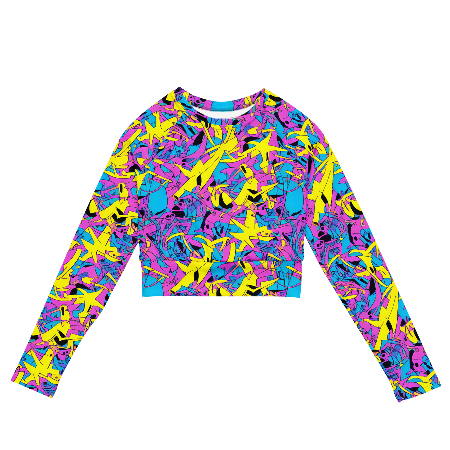 Long Sleeve Crop Top - Neon Jive