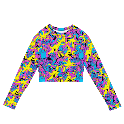 Long Sleeve Crop Top - Neon Jive