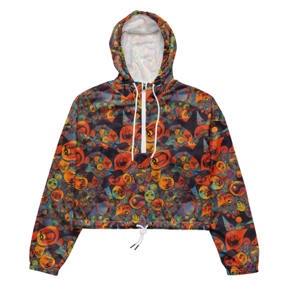 Women's Cropped Windbreaker - Galactic Faces