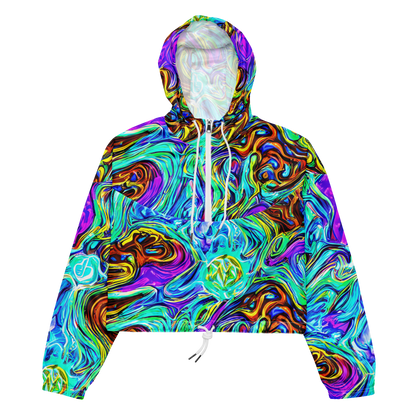 Women's Cropped Windbreaker - Mystic Iridescence