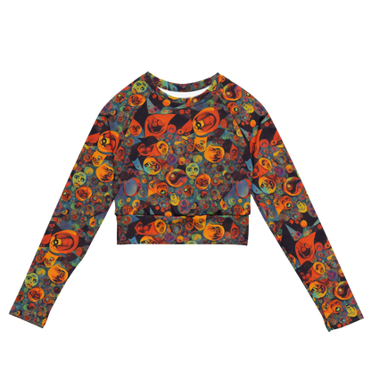 Long Sleeve Crop Top - Galactic Faces