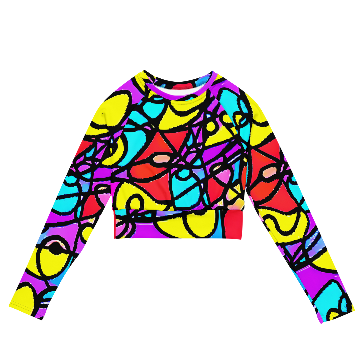 Long Sleeve Crop Top - Radiant Chaos