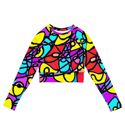 Long Sleeve Crop Top - Radiant Chaos