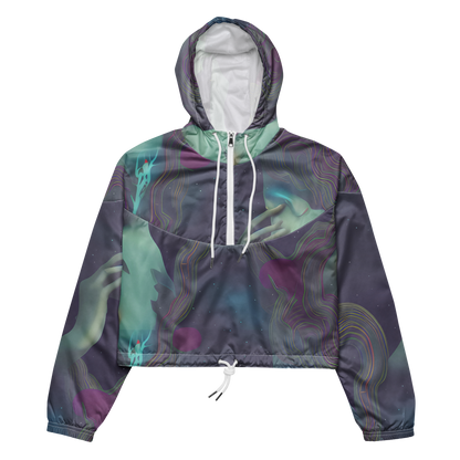 Women's Cropped Windbreaker - Ethereal Muse