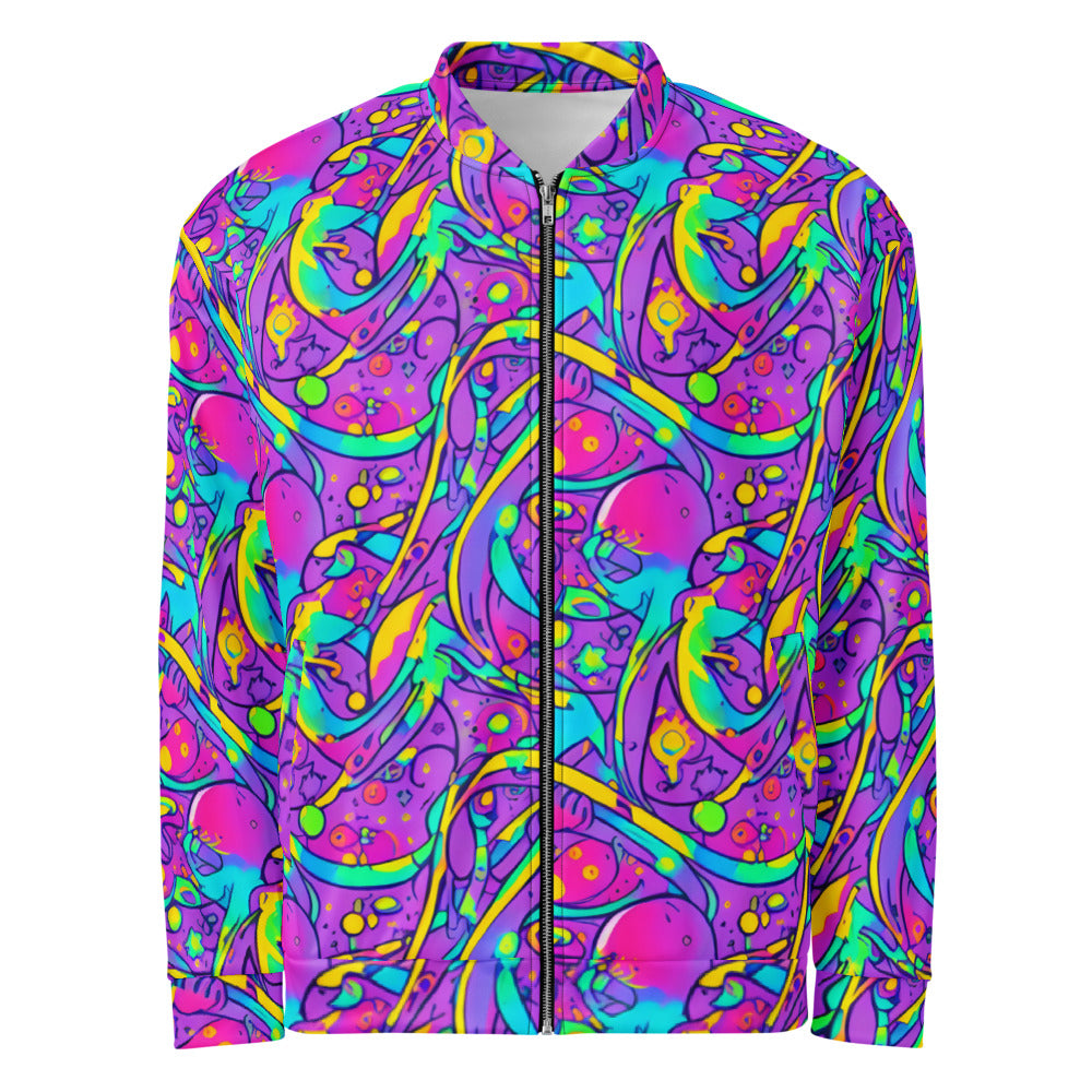 Bomber Jacket - Neon Galaxy Whirl