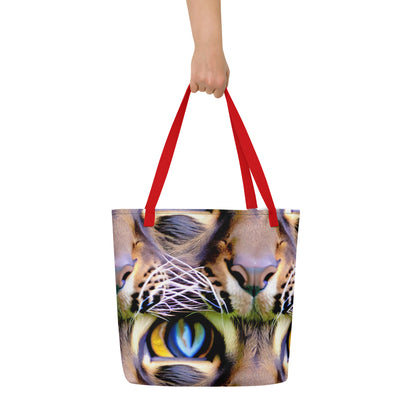 Large Tote Bag w/ Pocket - Eye of the Wild