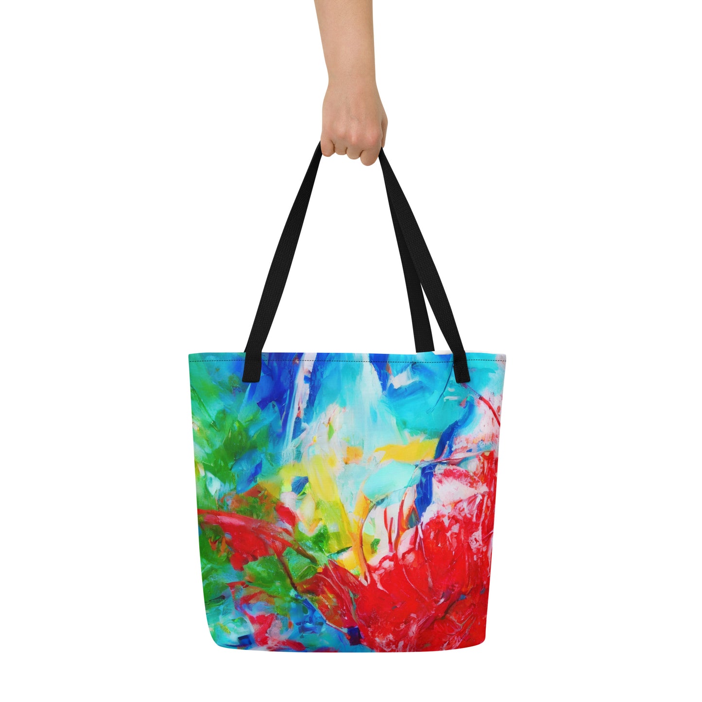 Large Tote Bag w/ Pocket - Eclectic Breeze