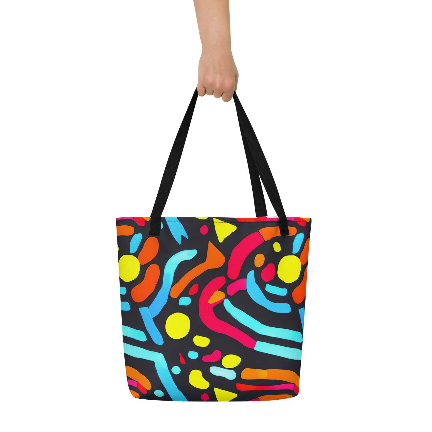 Large Tote Bag w/ Pocket - Midnight Stream