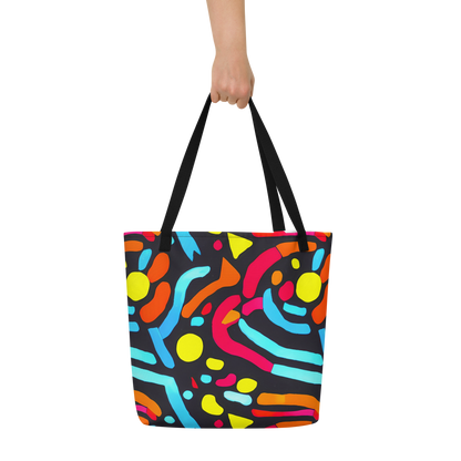 Large Tote Bag w/ Pocket - Midnight Stream