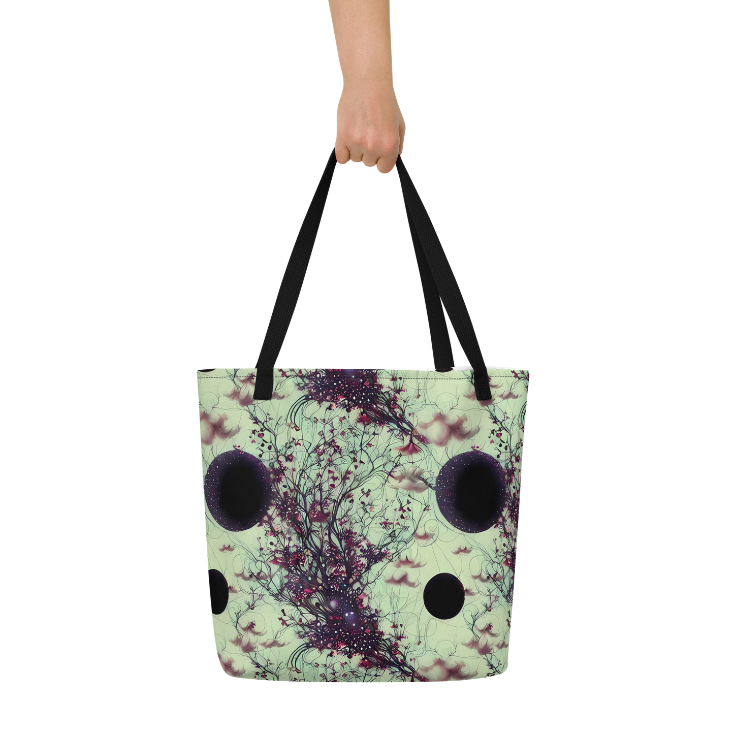 Large Tote Bag w/ Pocket - Celestial Bloom