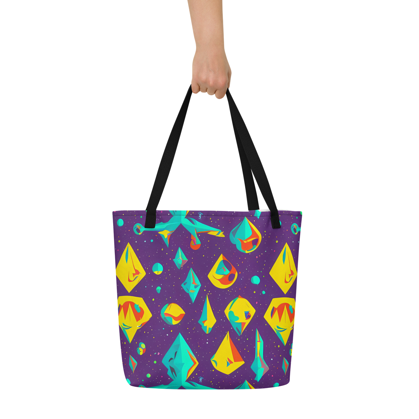 Large Tote Bag w/ Pocket - Cascading Prism