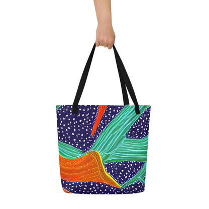 Large Tote Bag w/ Pocket - Jungle Zephyr