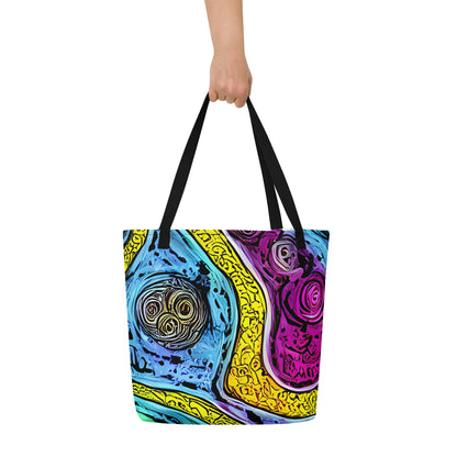 Large Tote Bag w/ Pocket - Orbiting Orbs