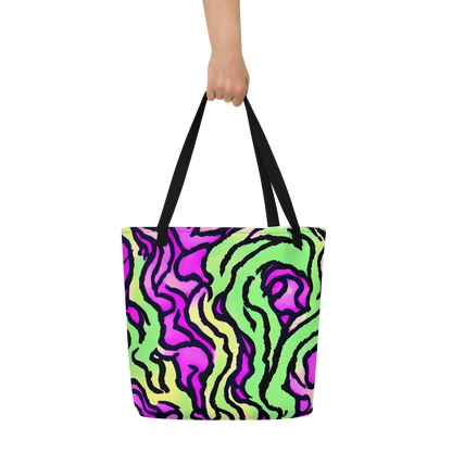 Large Tote Bag w/ Pocket - Mintchine Maze