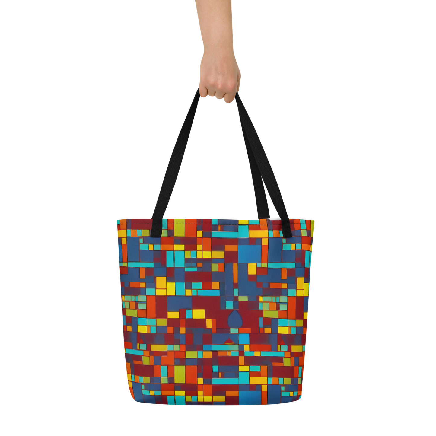 Large Tote Bag w/ Pocket - Astral Grid