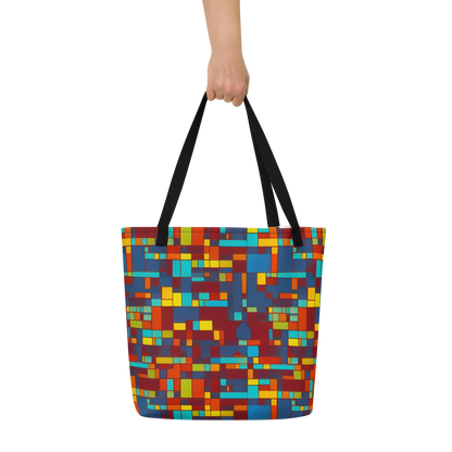 Large Tote Bag w/ Pocket - Astral Grid