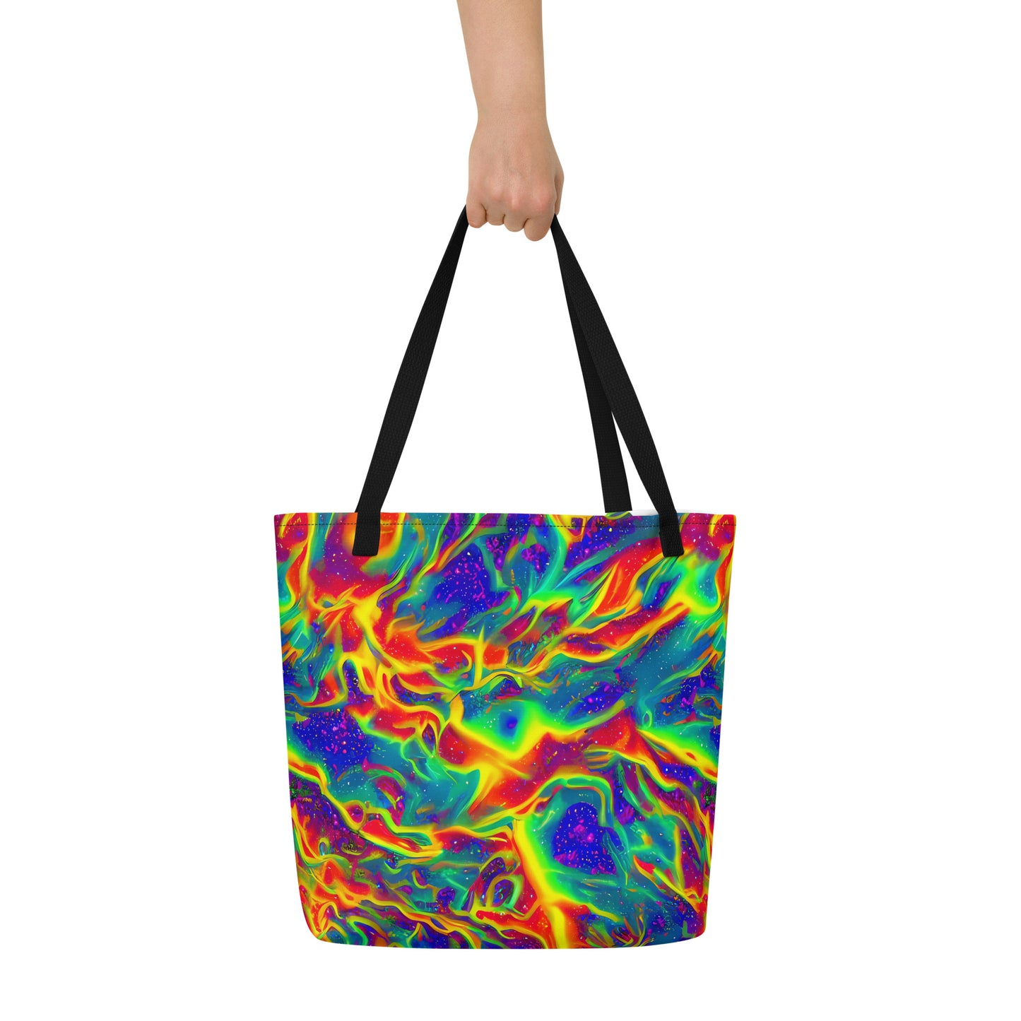 Large Tote Bag w/ Pocket - Nebula Symphony