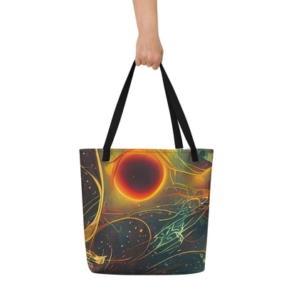 Large Tote Bag w/ Pocket - Templesmith Twirl