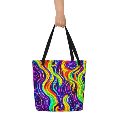 Large Tote Bag w/ Pocket - Galactic Flames