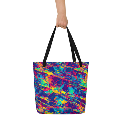 Large Tote Bag w/ Pocket - Spectrum Streaks