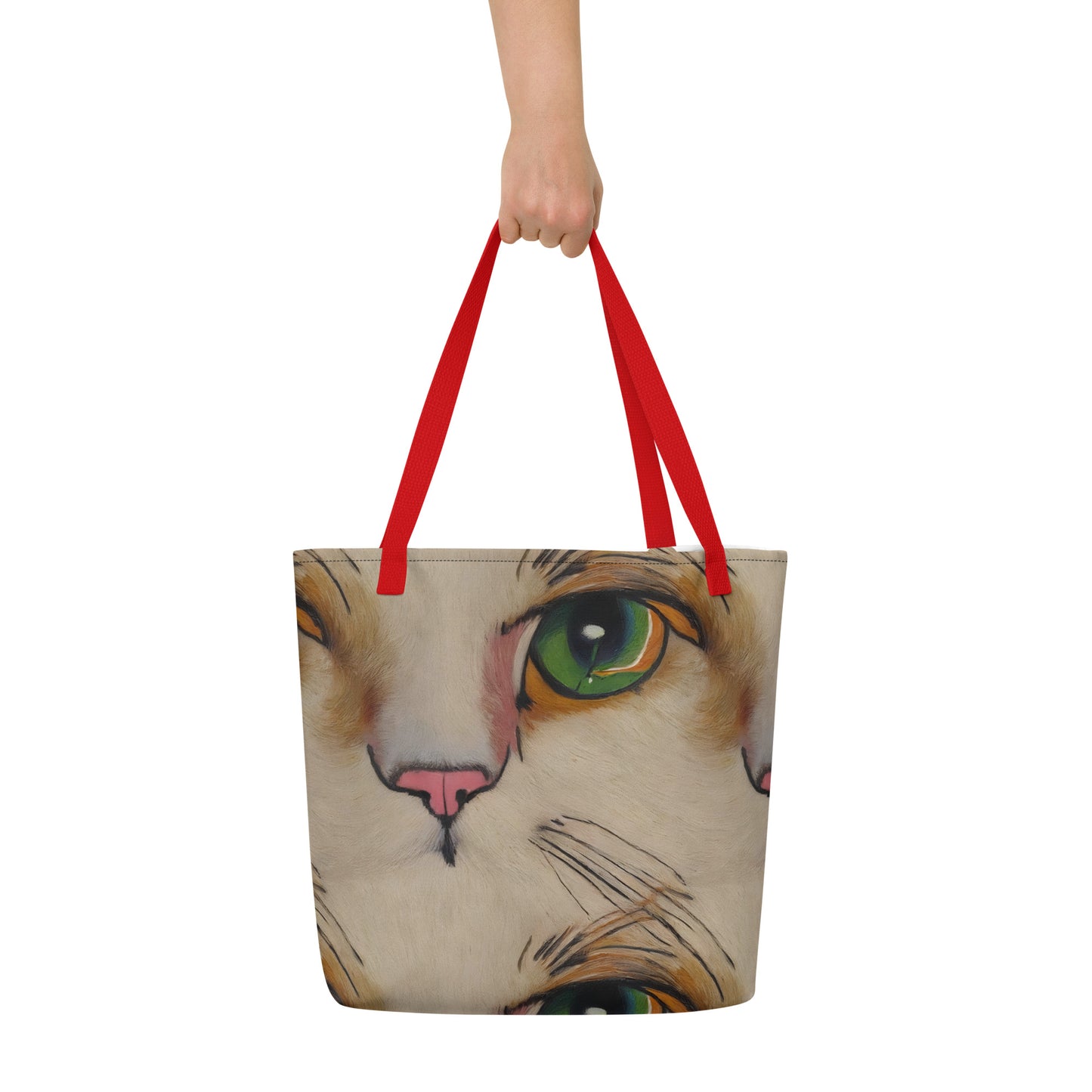Large Tote Bag w/ Pocket - Emerald Gaze