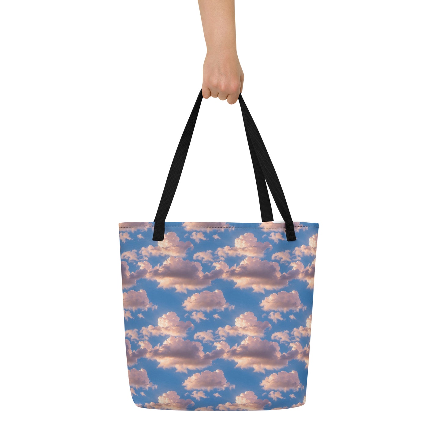 Large Tote Bag w/ Pocket - Cotton Candy Skies