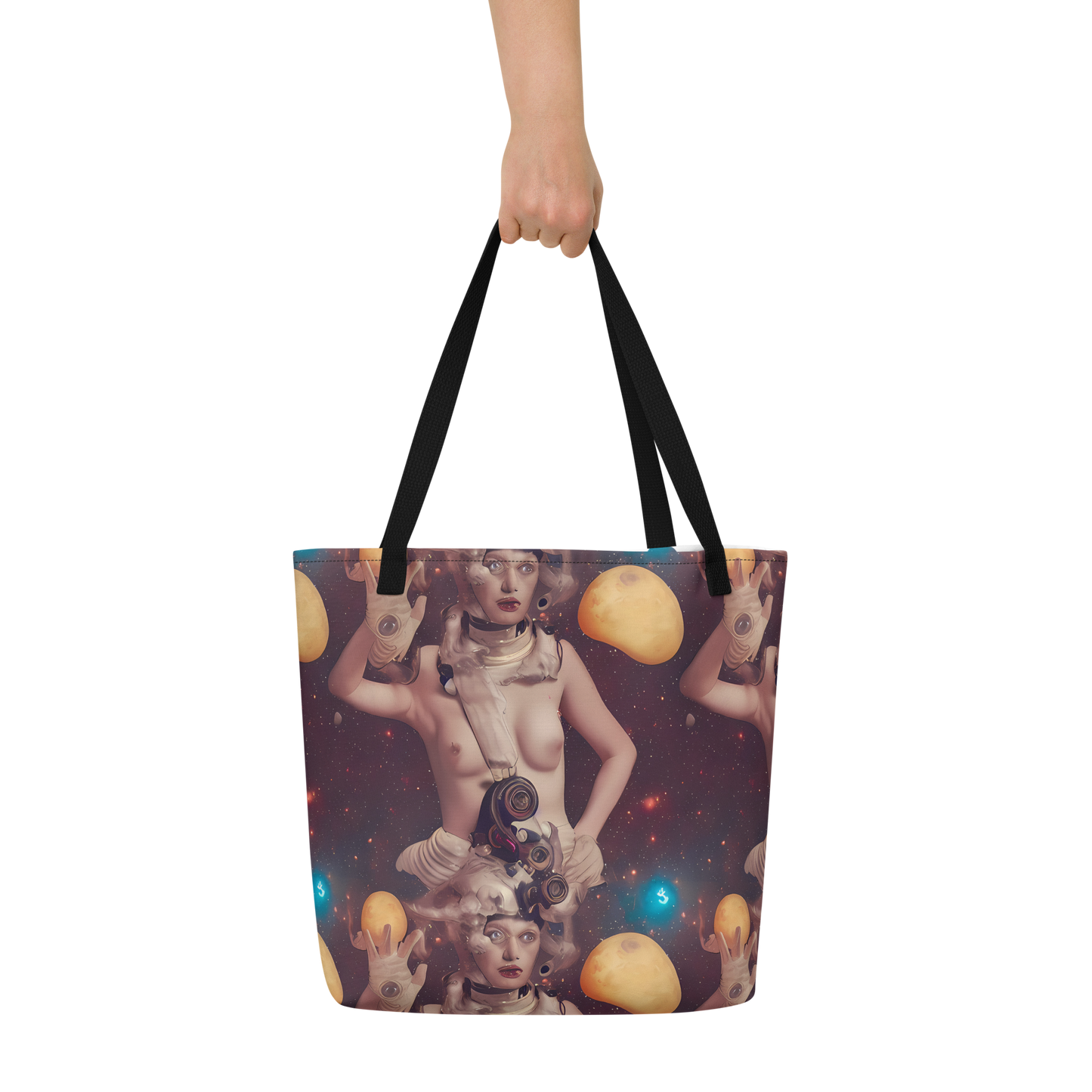 Large Tote Bag w/ Pocket - Nebula Siren