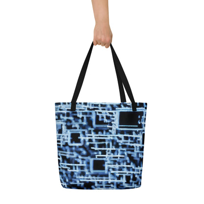 Large Tote Bag w/ Pocket - Circuit Frost