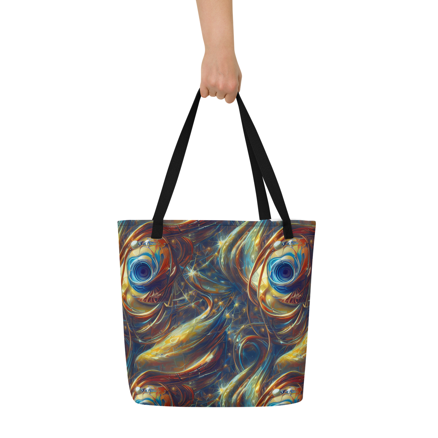 Large Tote Bag w/ Pocket - Celestial Vortex
