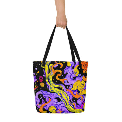 Large Tote Bag w/ Pocket - Bosschaert Swirl