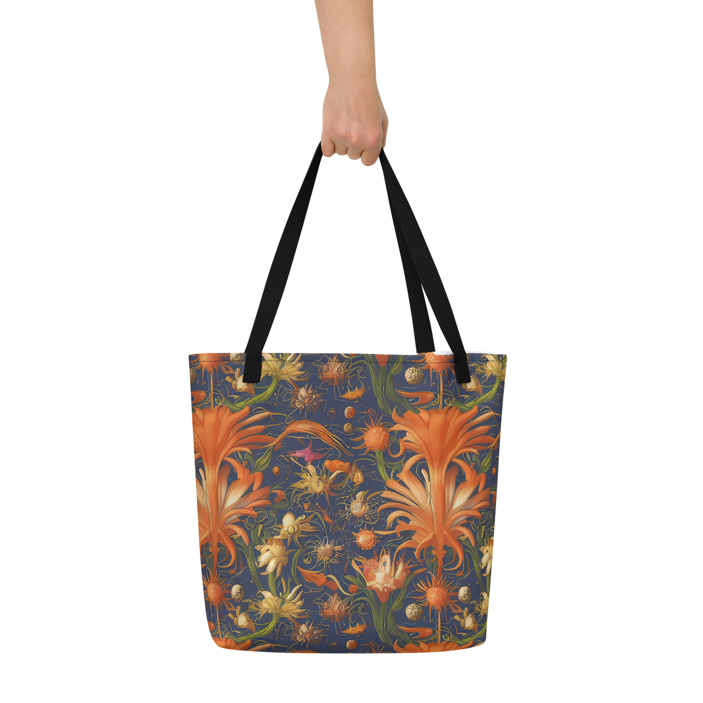 Large Tote Bag w/ Pocket - Stellar Blooms