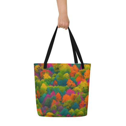 Large Tote Bag w/ Pocket - Autumn Kaleidoscope