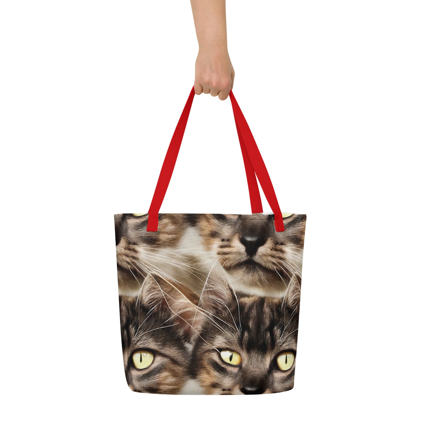 Large Tote Bag w/ Pocket - Feline Reverie