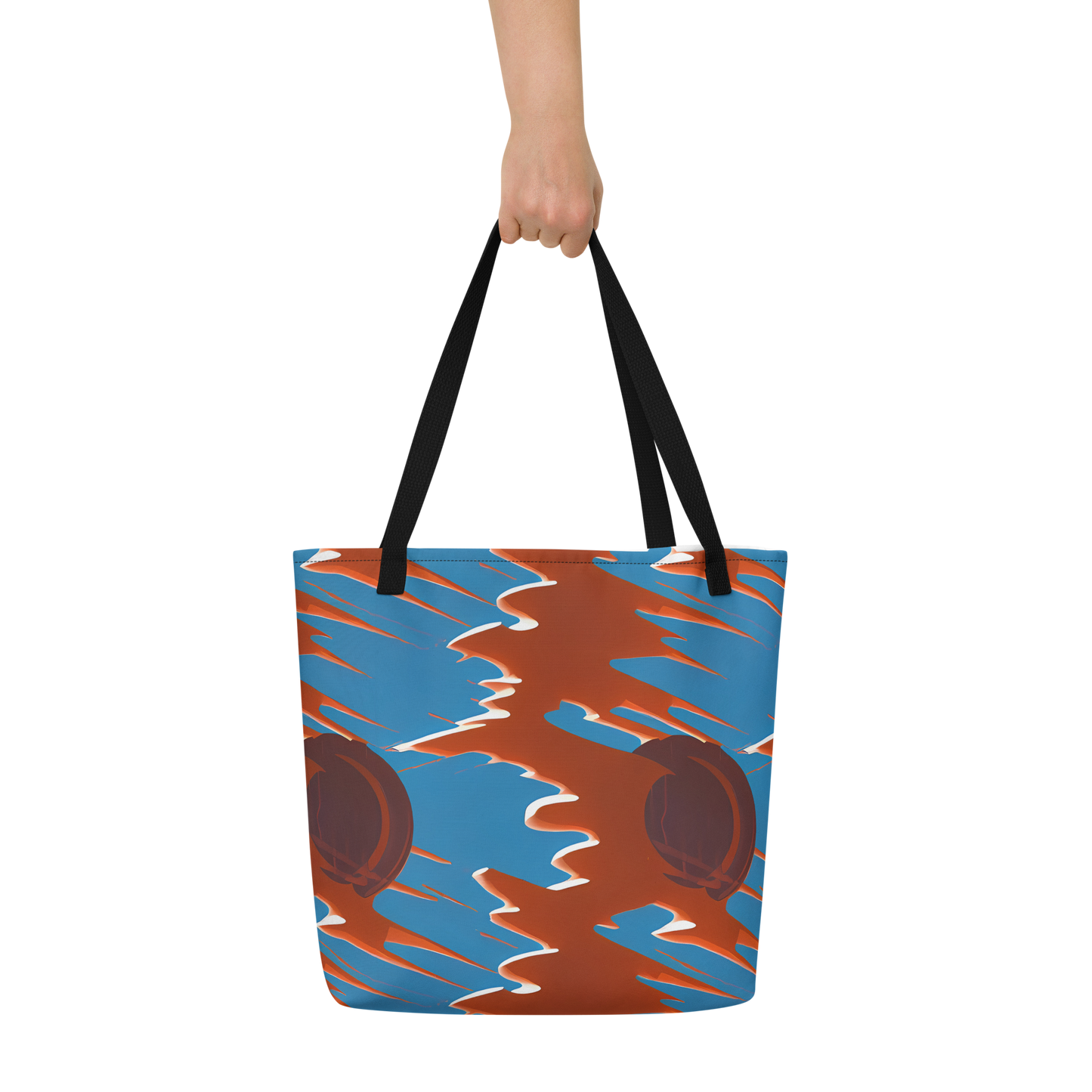 Large Tote Bag w/ Pocket - Desert Vortex