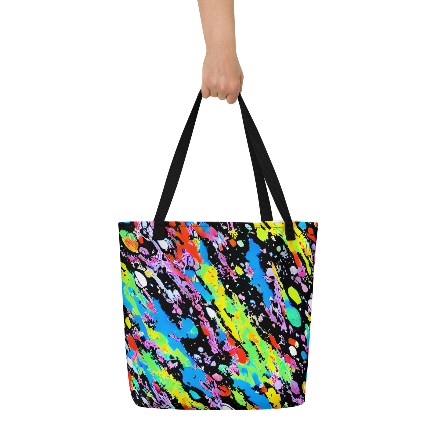 Large Tote Bag w/ Pocket - Pollock Pulse