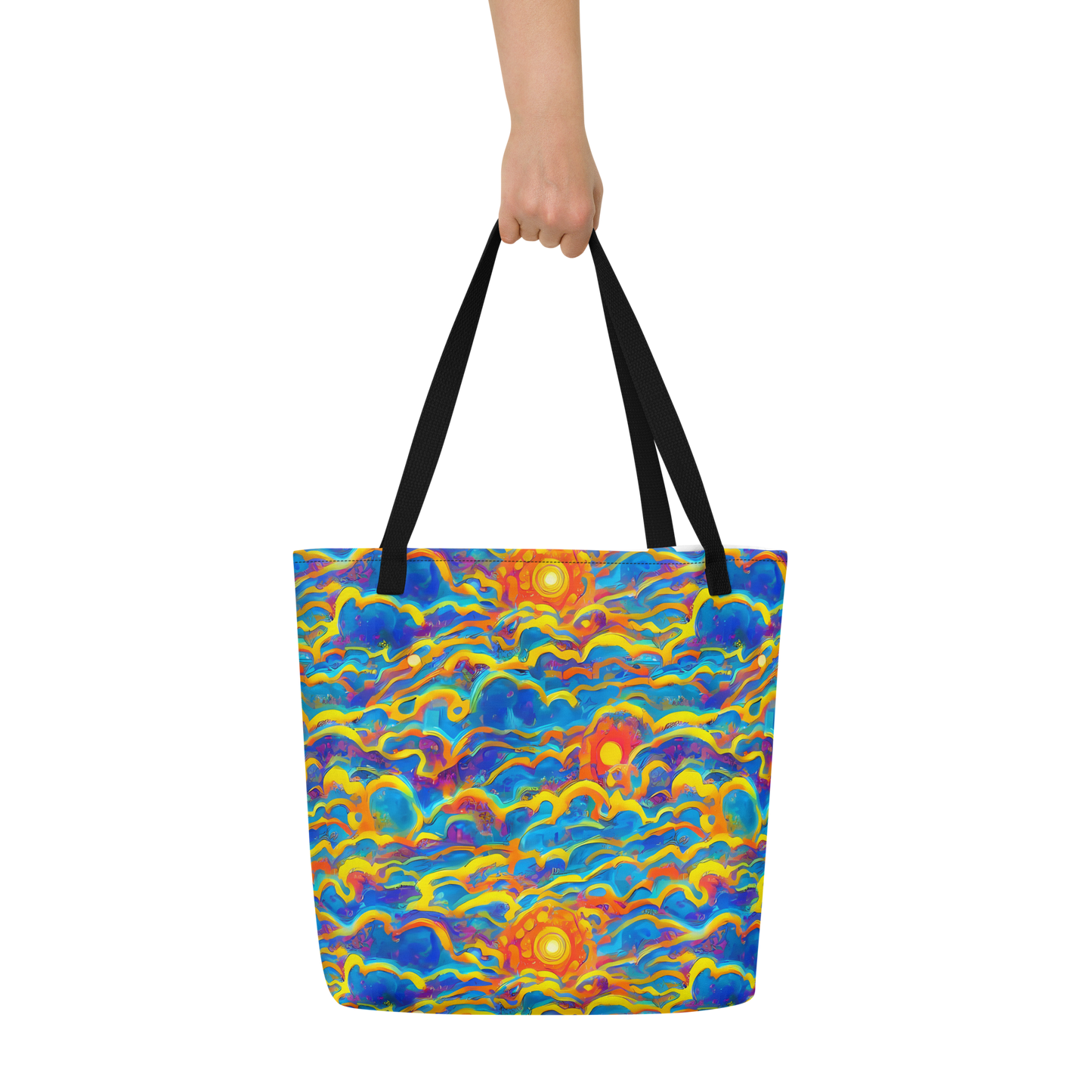 Large Tote Bag w/ Pocket - Chroma Ripple