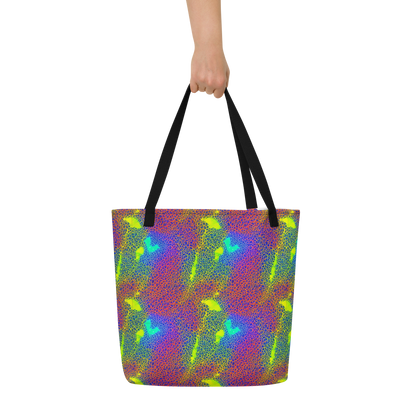 Large Tote Bag w/ Pocket - Prismatic Web