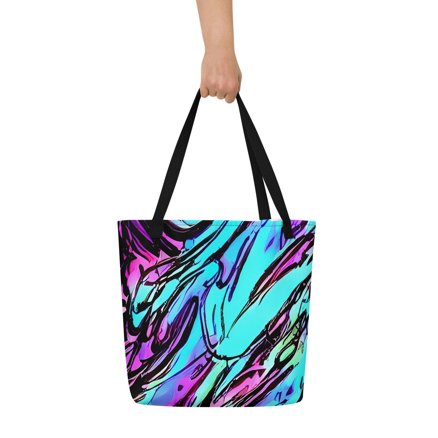 Large Tote Bag w/ Pocket - Gemstone Rush